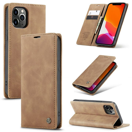 CASEME Apple iPhone 12 Pro Max Retro Wallet Case - Brown - Casebump