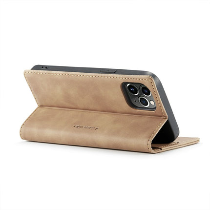 CASEME Apple iPhone 12 Pro Max Retro Wallet Case - Brown - Casebump