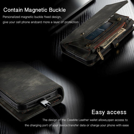 CASEME Apple iPhone 12 Pro Max Vintage Portemonnee Hoesje - Black - Casebump