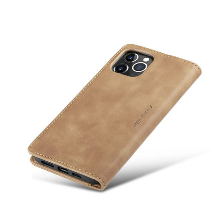 CASEME Apple iPhone 12 Pro Max Retro Wallet Case - Brown - Casebump