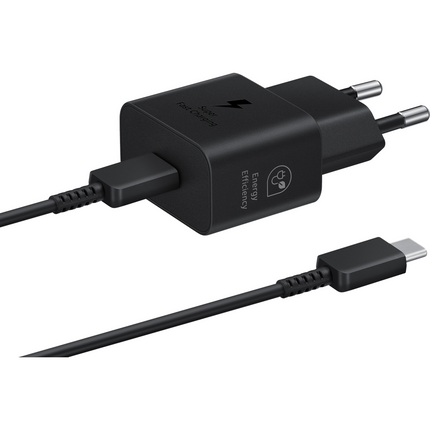 Samsung USB-C Charger (25W) (Black) - EP-T2510XBEGEU (with Cable) - Casebump