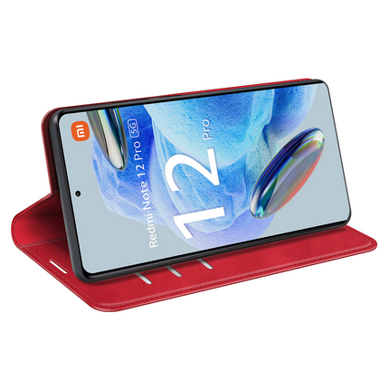 Xiaomi Redmi Note 12 Pro 5G Magnetic Wallet Case - Red - Casebump
