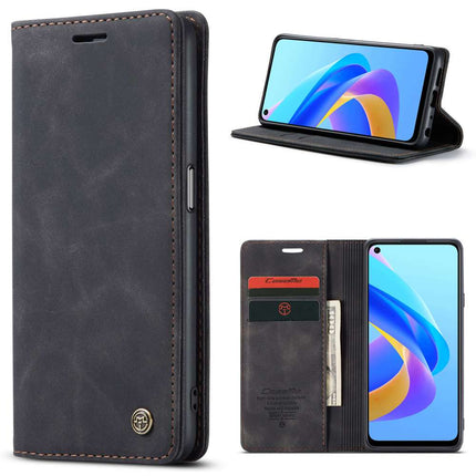 CASEME Oppo A76 / A96 Retro Wallet Case - Black - Casebump