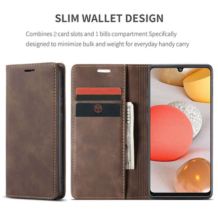 Samsung Galaxy A42 Vintage Wallet Case - Coffee - Casebump