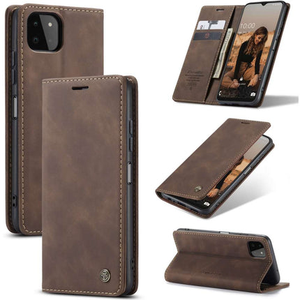 CASEME Samsung Galaxy A22 5G Retro Wallet Case - Coffee - Casebump