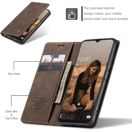 CASEME Samsung Galaxy A22 5G Retro Wallet Case - Coffee - Casebump