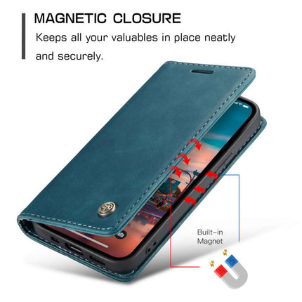 CASEME iPhone 14 Retro Wallet Case - Blue - Casebump