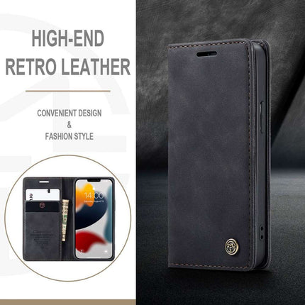 CASEME iPhone 13 Retro Wallet Case - Black - Casebump