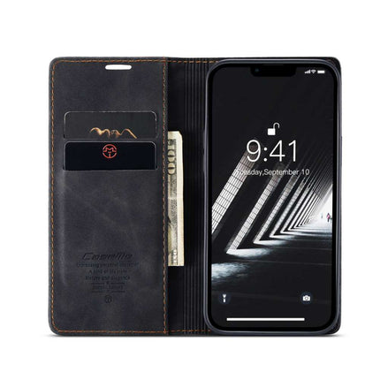 CASEME iPhone 14 Plus Retro Wallet Case - Black - Casebump