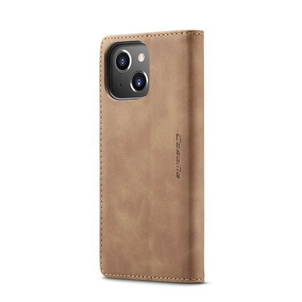 CASEME iPhone 14 Retro Wallet Case - Brown - Casebump