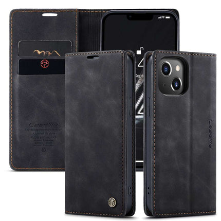 CASEME iPhone 14 Plus Retro Wallet Case - Black - Casebump