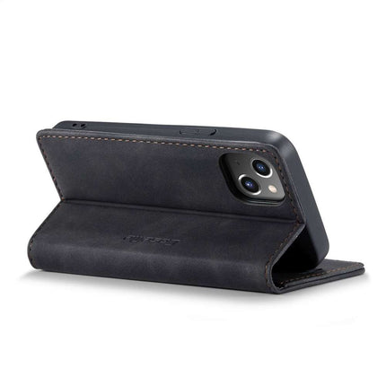 CASEME iPhone 13 Retro Wallet Case - Black - Casebump