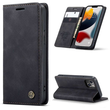 CASEME iPhone 13 Retro Wallet Case - Black - Casebump