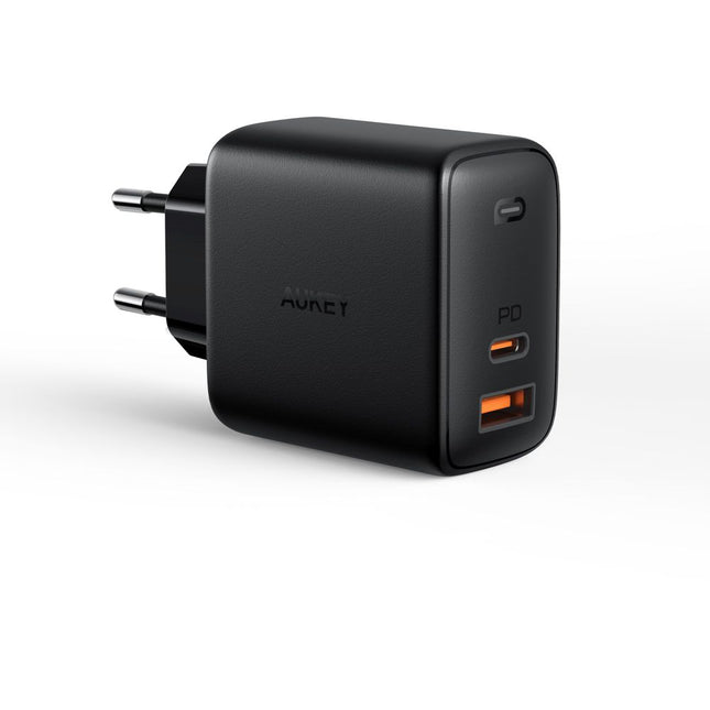 Aukey PA-B3 USB-C Power Delivery / QC3.0 Wall Charger 65W (Black) - Casebump