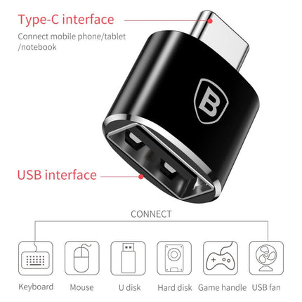 Baseus Adapter (USB naar USB-C) (Black) - Casebump