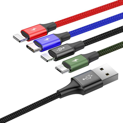 Baseus Rapid Series 4 in 1 Charging Cable - 2x Lightning 1x USB-C 1x Micro USB - Casebump