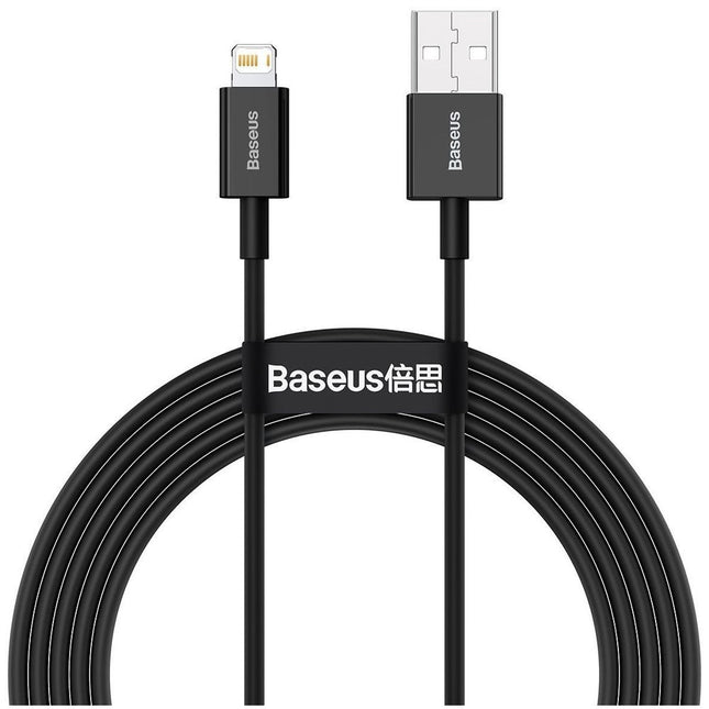 Baseus Superior Lightning Cable 2.4A (Black) - 200cm - Casebump