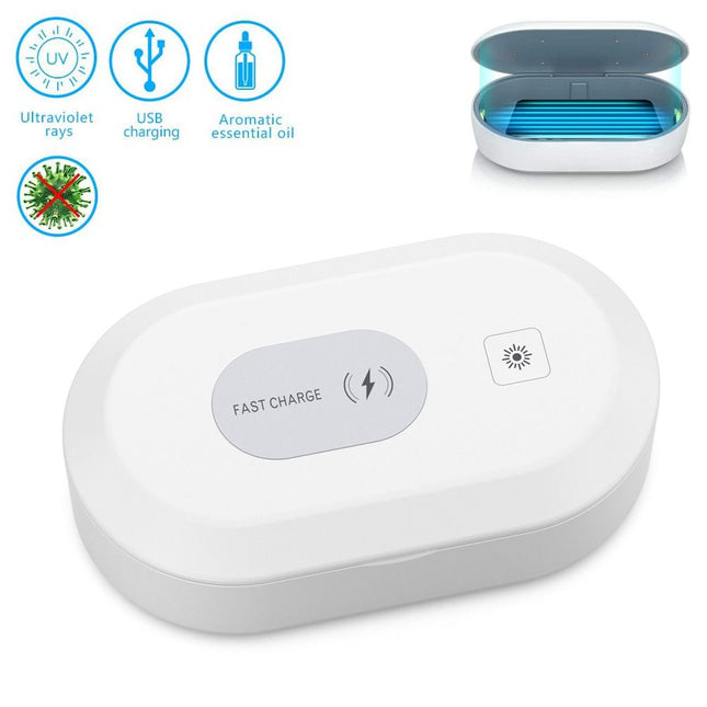 CASEME UV Box Smartphone Cleaner Wireless Charger (white) - Casebump