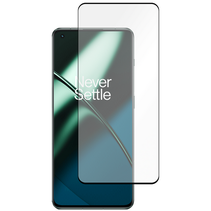 OnePlus 11 Full Cover Tempered Glass -  Screenprotector - Black - Casebump