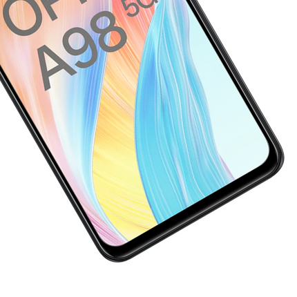 Oppo A98 5G Full Cover Tempered Glass -  Screenprotector - Black - Casebump