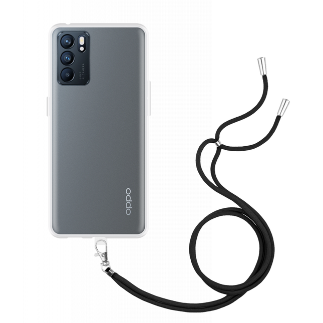 Oppo Reno6 Soft TPU Case with Strap - (Clear) - Casebump