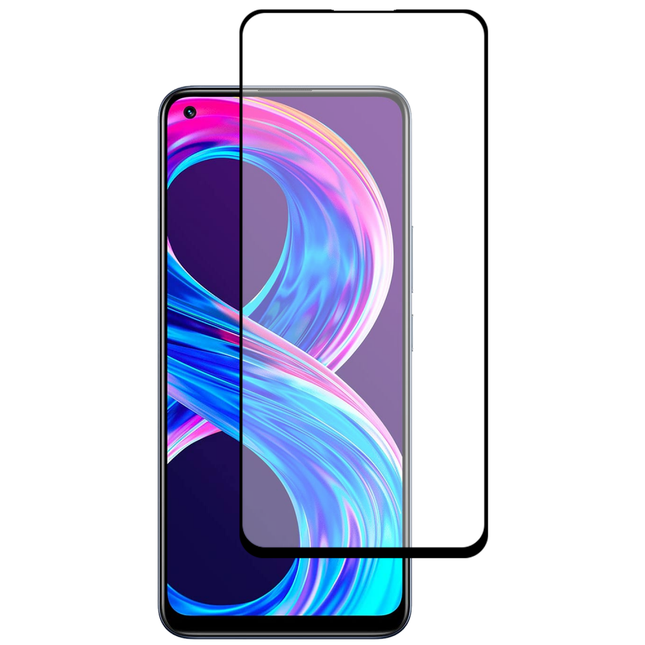 Full Cover Screenprotector Realme 8/8 Pro Tempered Glass - black - Casebump