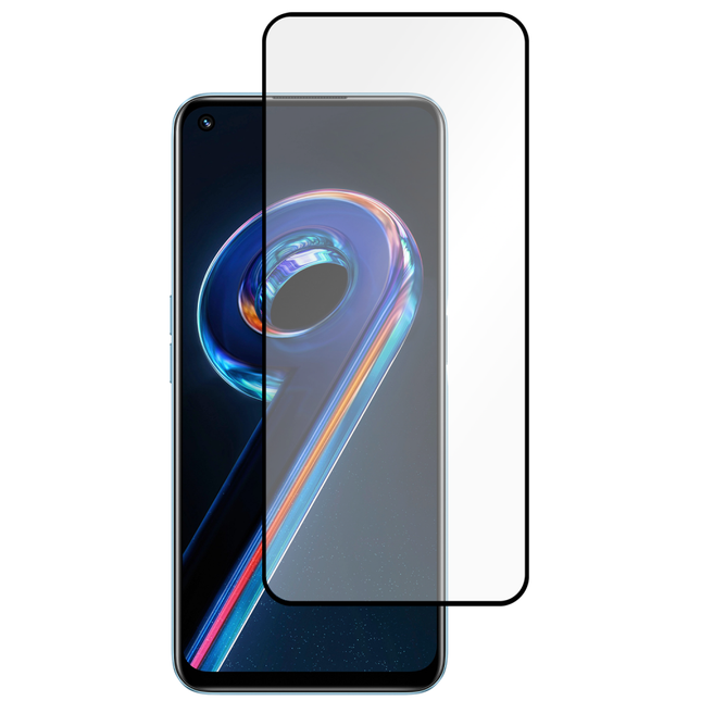 Full Cover Screenprotector Realme 9 Pro Tempered Glass - black - Casebump