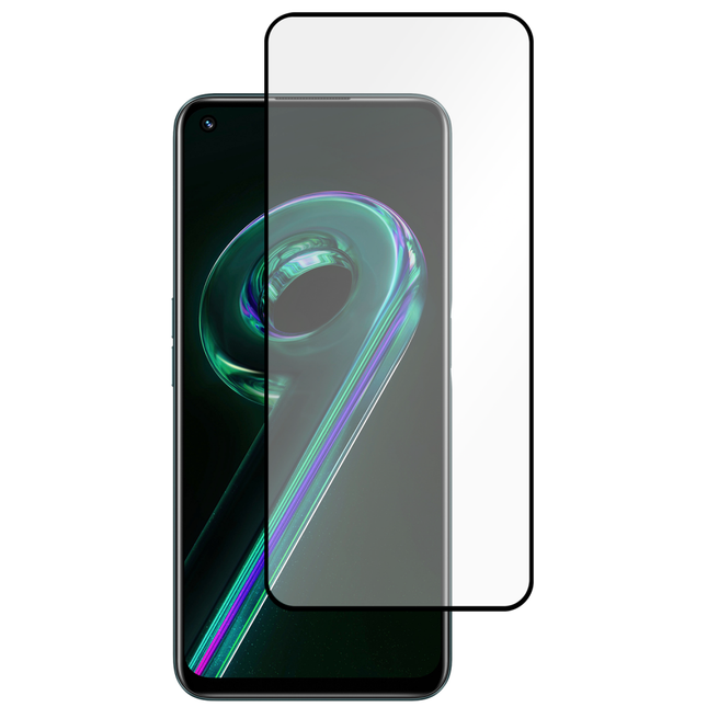 Full Cover Screenprotector Realme 9 Pro+ Tempered Glass - black - Casebump