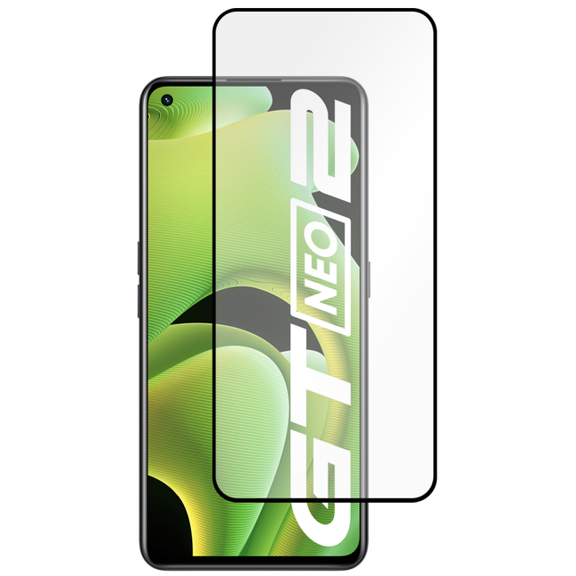 Full Cover Screenprotector Realme GT Neo2 Tempered Glass - black - Casebump