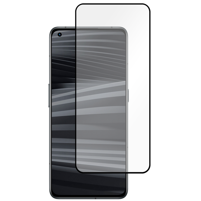 Full Cover Screenprotector Realme GT2 Tempered Glass - black - Casebump