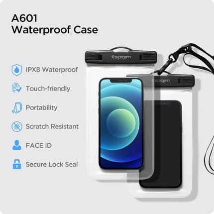 Spigen A601 Universeel Waterdicht hoesje - Transparant 2-Pack - Casebump