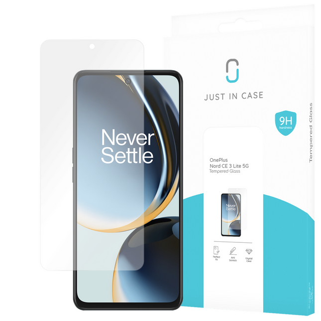 OnePlus Nord CE 3 Lite 5G Tempered Glass -  Screenprotector - Clear - Casebump