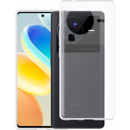 Vivo X80 Pro Soft TPU Case with Strap - (Clear) - Casebump