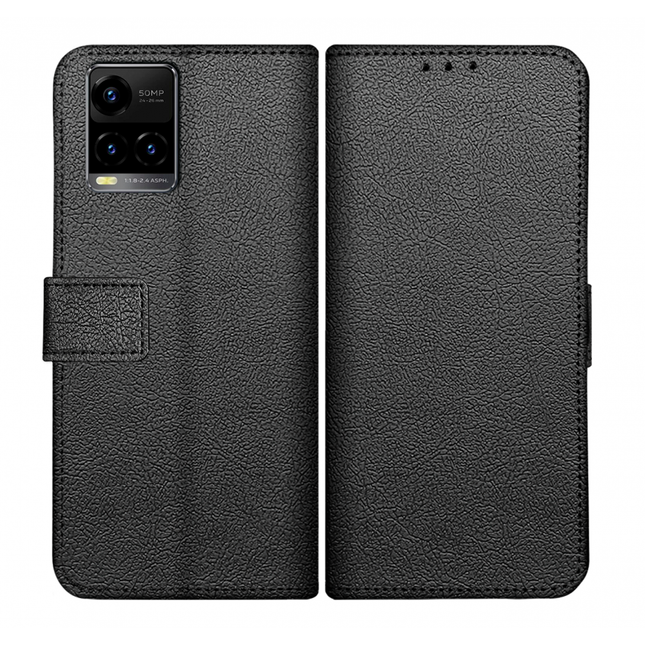 Vivo Y33s Wallet Case (Black) - Casebump