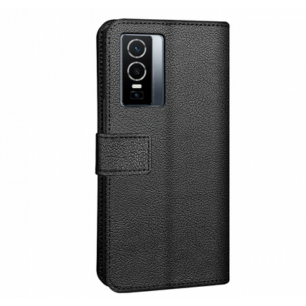 Vivo Y76 Wallet Case (Black) - Casebump