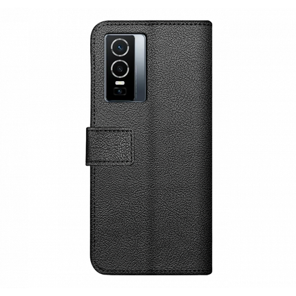 Vivo Y76 Wallet Case (Black) - Casebump