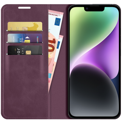 iPhone 14 Plus Magnetic Wallet Case - Purple - Casebump