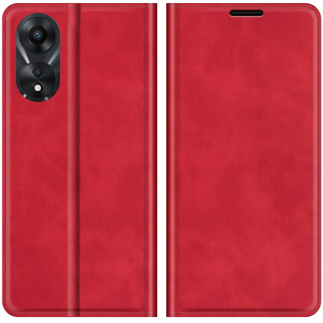 Oppo A78 5G Magnetic Wallet Case - Red - Casebump