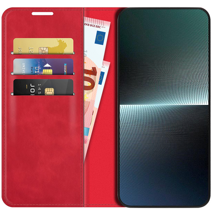 Sony Xperia 1 V Magnetic Wallet Case - Red - Casebump