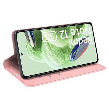 Xiaomi Redmi Note 12 5G Magnetic Wallet Case - Pink - Casebump