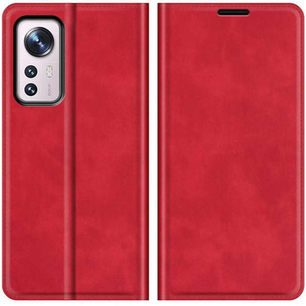 Xiaomi 12 Pro Wallet Case Magnetic - Red - Casebump